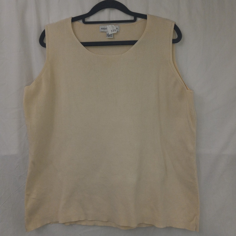 August Max Woman Sleeveless Sweater Ivory Women's Size 1X Classy‎ Layer Business